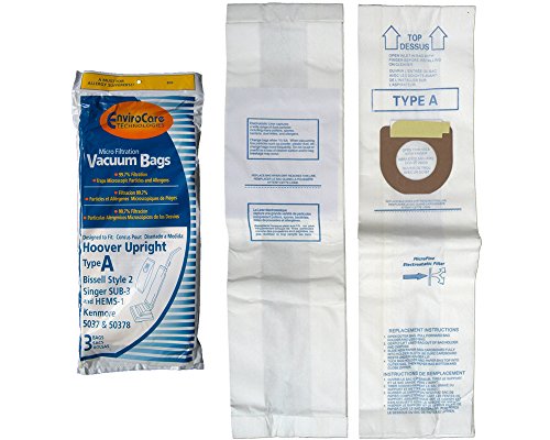 3 Hoover Type A Bissell Style 2 Singer Micro Filtration Vacuum Cleaner Bags