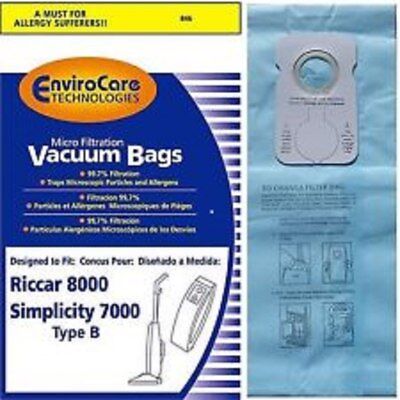 PAPER BAGS-RICCAR,B,12PK,SIMPLICITY,MICROLINED UPRIGHT,ENVIROCARE,REPL,7000,8000
