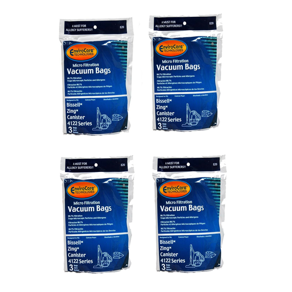 EnviroCare Bissell Zing 4122 Series Canister Vac Bag 12 in Pack Generic Part :- 820