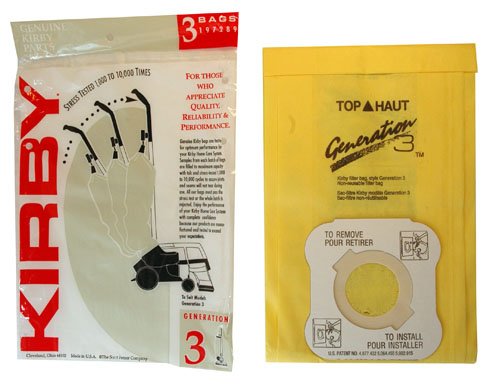 Generation 3 Kirby Vacuum Cleaner Replacement Bags (3 Pack)
