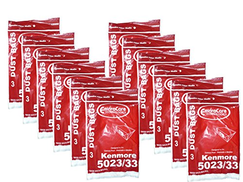 36 Kenmore Sears Allergy Vacuum Bag, Canister Vacuum Cleaners, 5023-5033 Bag Changed to Kenmore Type E for Manufacture Model # 609196, 116.25950