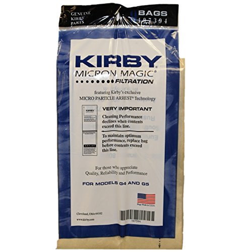 Kirby Part#197301-Kirby Micron Magic Filtration Model G6 and Ultimate G (9 Vacuum Cleaner Bags, 9 Pack, 1/Belt, Brown