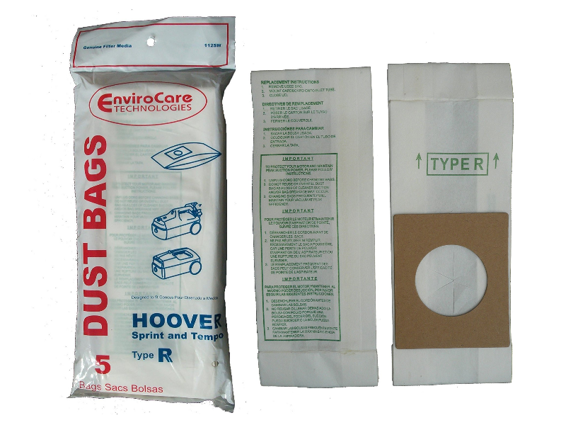 Hoover Style R Vacuum Bags Type 4010063R Sprint Tempo, Canister Vac 112SW Enviro
