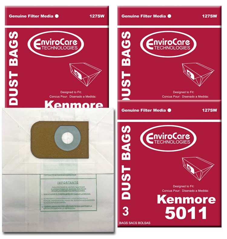 EnviroCare Replacement Vacuum Cleaner Dust Bags Designed to Fit Kenmore 5011 Canisters 9 Bags