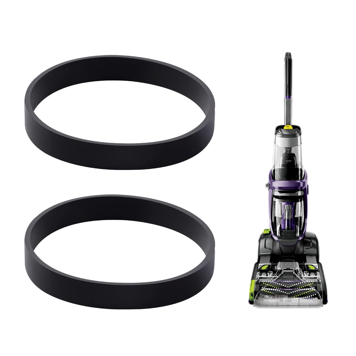 LANMU Replacement Belts Compatible with Bissell Models 1548,1551,1986,1964,1550,2007,2007P ProHeat 2X Revolution Pet/Pet Pro Carpet Cleaner (2 Pack)