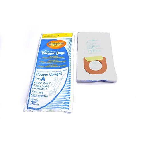 Replacement Part For Hoover Type a Microlined Upright Vacuum Cleaner 3 Paper Bags Type a Vacuum Bags, 3 Pack, Also Fits Style 2 and Sub-3 # compare to part 4010100A