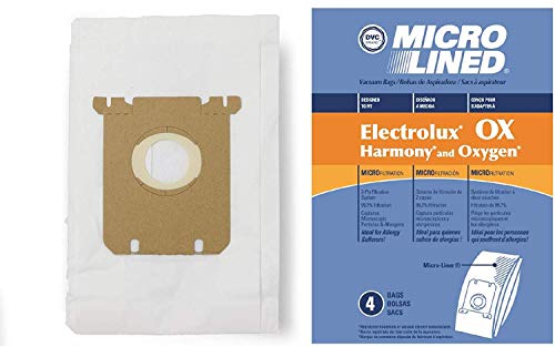 DVC Micro-Lined Paper Replacement Bags Fit Eureka, Electrolux, Sanitaire Style OX, Style S, 61230F - 4 Bags