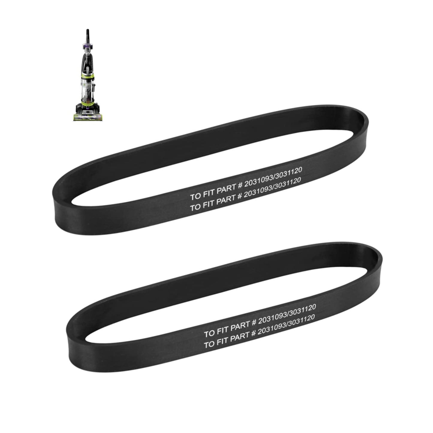 Vacuum Belt Compatible wit Bissell Bissell CleanView Swivel Rewind Pet Vacuum,Parts # 3031120,Fits Models 2252,2256,2254,2258,22547,22543,2489,24899,22548,22549,2255,2739,22582,2488,1319 (Pack of 2)