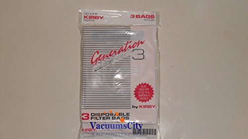 Kirby Generation 3 G3 197289 Disposable Brown Filter Bags 3 Pack