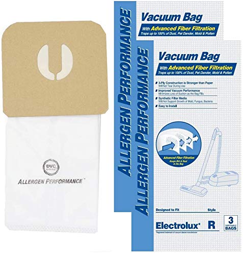 DVC Allergen Performance Synthetic Replacement Style R Fit Electrolux Epic, Guardian, Lux, Renaissance Canister Vacuums - 6 Bags