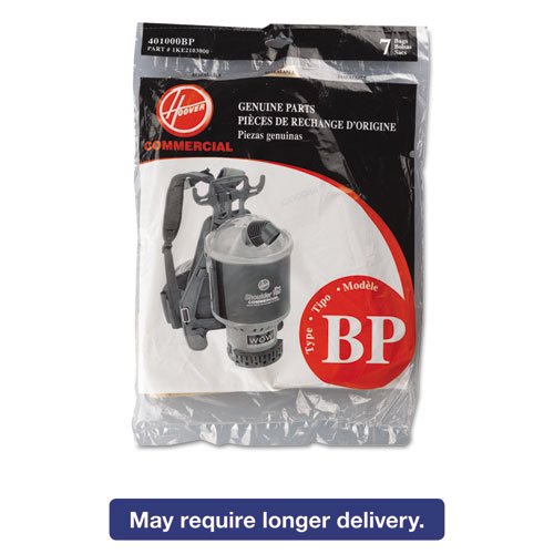 Hoover Commercial Disposable Paper Liner For Commercial Backpack Vacuum Cleaner, 7/pack HVR401000BP