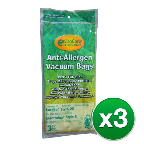 Replacement Vacuum Bag for Electrolux EL200B / Type S / A135 (3 Pack)