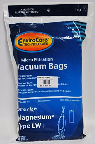 EnviroCare Replacement Vacuum Cleaner Dust Bags made to fit Oreck Magnesium Type LW Uprights 8 Pack