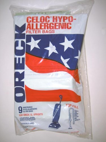 Oreck XL8000/9000/2000 Upright Hypo-Allergenic Filter Bags (9 Pack) PK8000-9DW Model: 8000.9DW