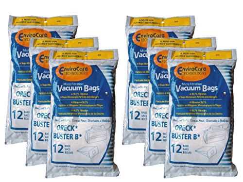 72 Oreck Buster B Allergy canister vacuum bags, Portable Canister Vacuum Cleaner, PKBB12DW, MCV-160,BB-1000-DB