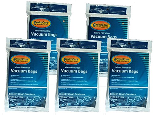 15 EnviroCare Vacuum Bags + Filters Maintenance Kit 3210 Compatible with/Replacement for Bissell Zing, Inlet filter 203-7052, 1 Final filter-203-7054