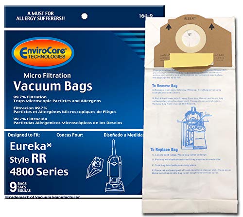 EnviroCare Replacement Micro Filtration Vacuum Cleaner Dust Bags Made to fit Eureka RR, 61115 Boss Smart Vac 4800. 9 Pack