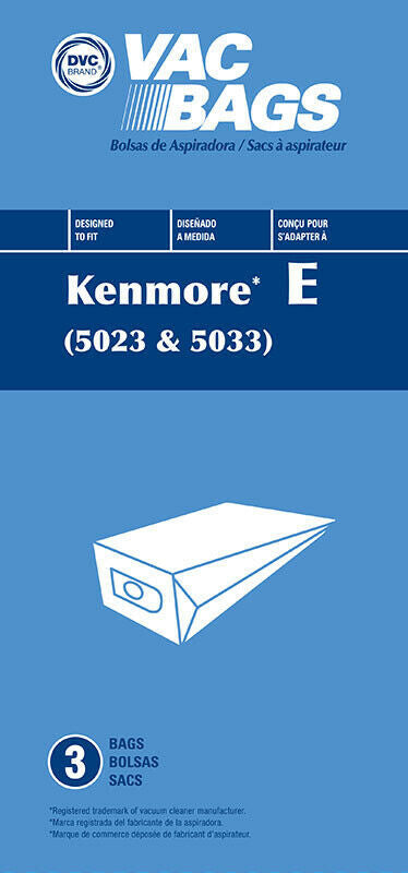 Kenmore Style E 5023 5033 Vacuum Cleaner Bags by DVC Made in USA
