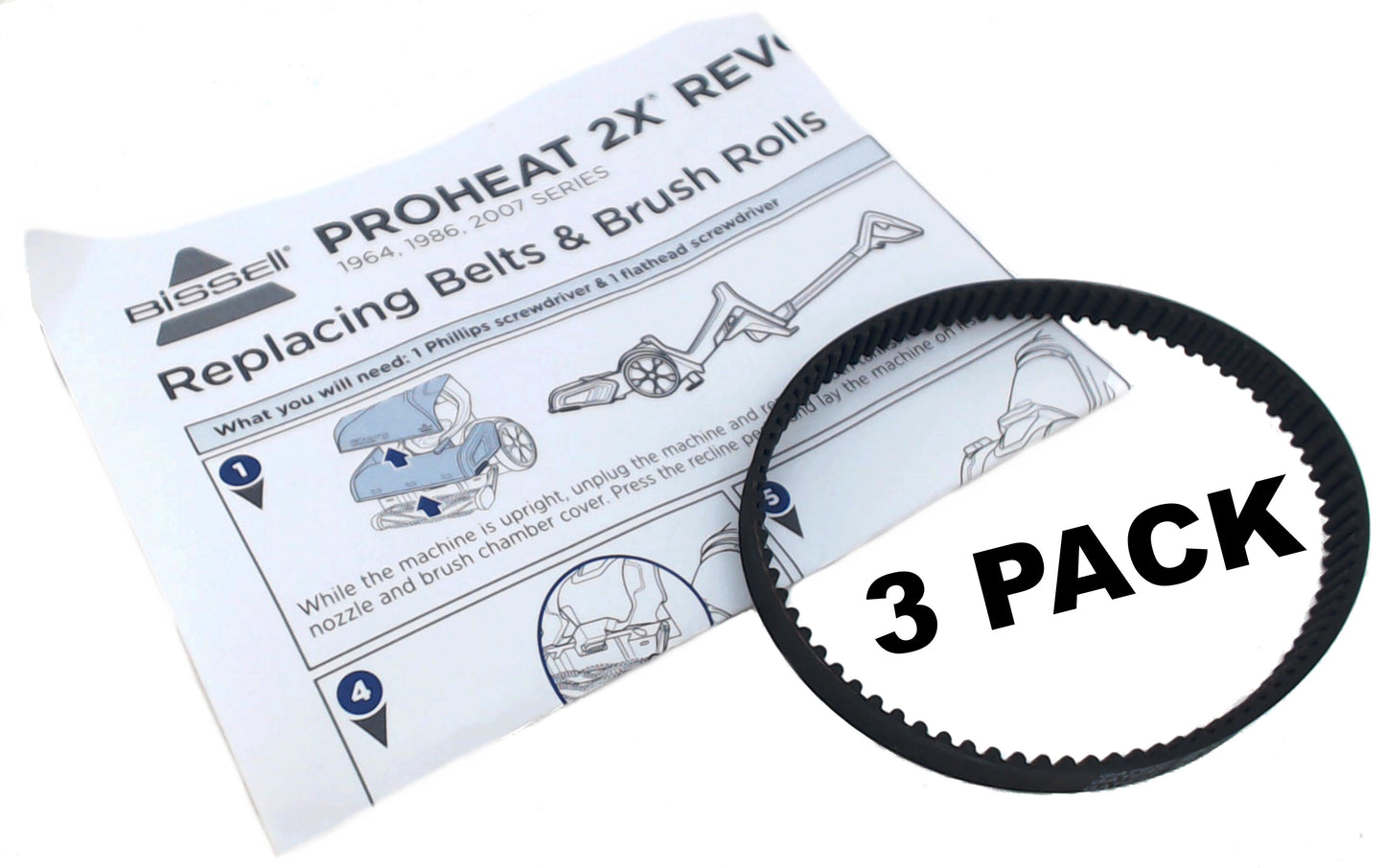 3 Pk, Bissell ProHeat, 2X, COG Pump Belt, 1611129
