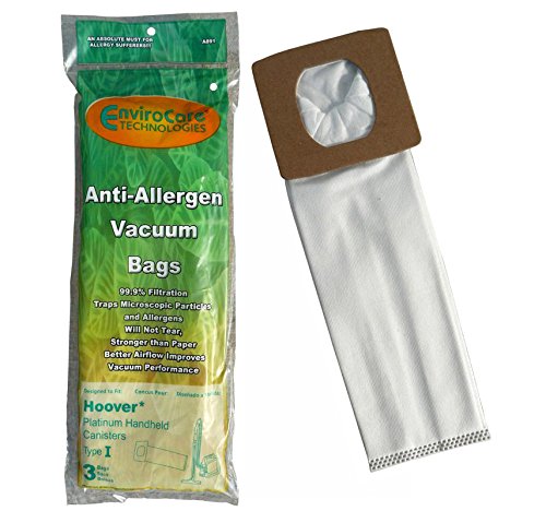 Replacement for Hoover Type I AH10005 Platinum Canister Vacuum Cleaner Allergen HEPA Bag A891, 985059002, AH10005, SH10000, SH10000RM, UH30010COM, UH30010CCA
