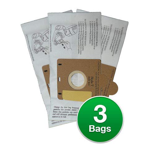 EnviroCare Eureka T Allergy Canister Vacuum Bags, Canister Series 970, 972 Vacuum Cleaners, 61555-12, 970A, 972A (3 Bags)