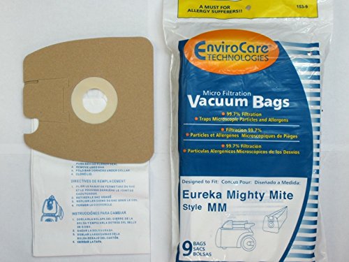 EnviroCare Replacement Micro Filtration Vacuum Cleaner Dust Bags made to fit Eureka Style MM Eureka Mighty Mite 3670 and 3680 Series Canisters 9 Bags