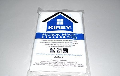 Kirby 204811 Filter Bag Six Pack Micron Magic HEPA (6 Bags Plus 2 Belts)