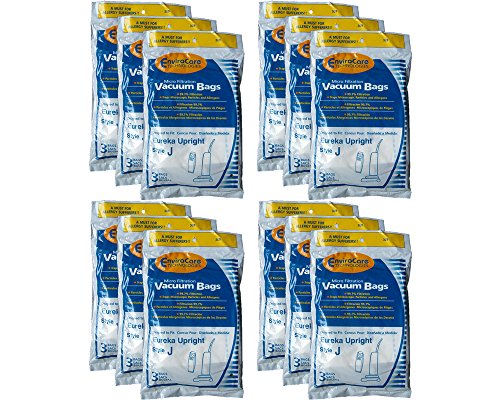 36 Eureka Allergy Style J Vacuum Bags, Athena, Boss Power Upright, Limited Edition, Power Plus Vacuum Cleaners, 2270, 2271, 2272, 2273, 2900-2920, 61515, 61515-12 , 61995, 2902AV, 2271A