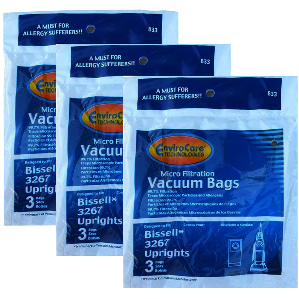 Bissell 3267 Allergy Vacuum Cleaner Bags Bulk lot of 3 Packs 9 total bags