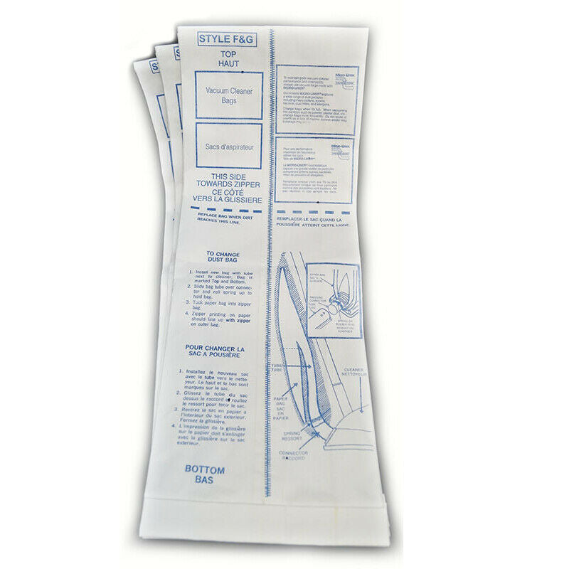 Eureka Style F&G 1934 Micro Allergen Vacuum Cleaner Bags by DVC Made in USA