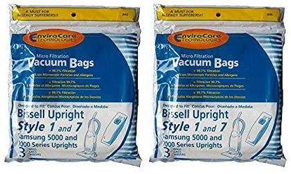 (6) Style 7 Vacuum Micro Filtration Paper Bags for Bissell # 840