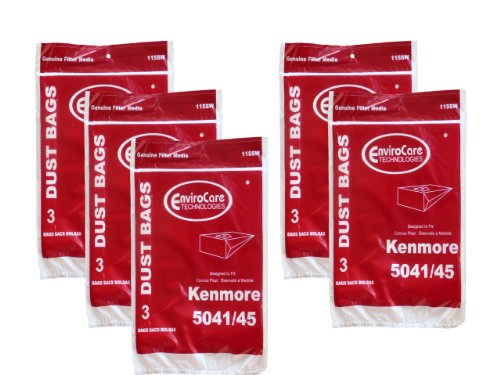 15 Kenmore #20-5045 Type H Canister Vacuum Cleaner Bag Model 203040 24025 23040 20035, 20350, 20395, 24031, 24200, 24203, 21040, 24205, 24300, 25170, 25250, 25300, 25320, 26350, 26355, 27320, 28320, 28350, 29035, 29200, #02050001000, #609218