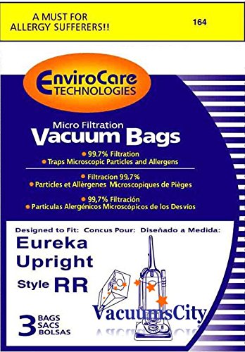 Eureka Upright Vacuum Cleaner Micro Filter Type RR Bags 3 Pk Generic Part # 164