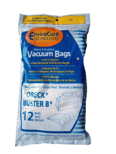 Envirocare Vacuum Bags Compatible with Oreck Buster B Micro Bags 12 pk