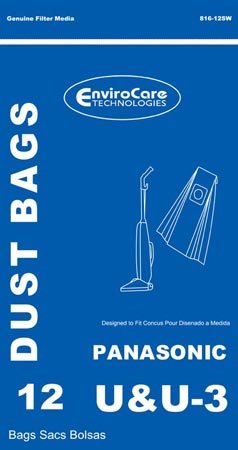 Package of 12 Replacement Panasonic U/U3/U6 Bags