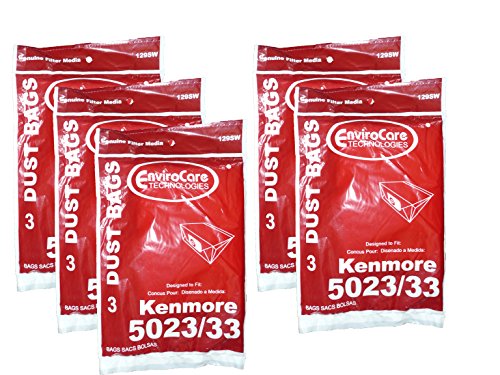 15 Kenmore Sears Allergy Vacuum Bag, Canister Vacuum Cleaners, 5023-5033 Bag Changed to Kenmore Type E for Manufacture Model # 609196, 116.25950