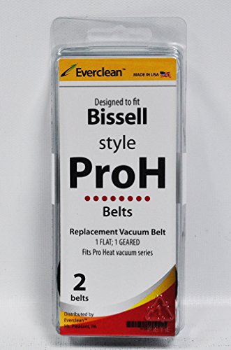 Everclean Style Pro Heat Vacuum Belts Designed to Fit Bissell (2 Pack)