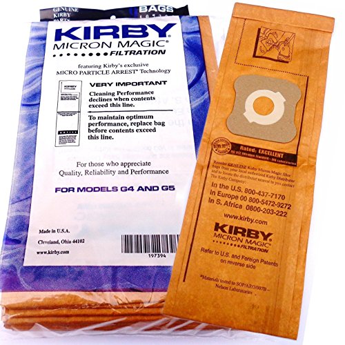 9 Genuine Kirby Micron Magic Vacuum Bags Sentria Diamond G6 G5 G4 G3 MPN 197394