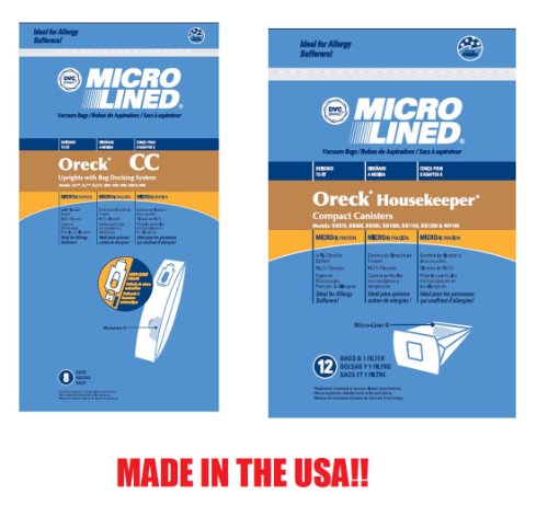Designed to Fit 8 ORECK UPRIGHT & 12 CANISTER MICROFILTRATION VACUUM SWEEPER BAG COMBO
