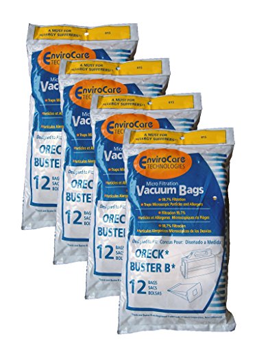 48 Oreck Buster B Allergy canister vacuum bags, Portable Canister Vacuum Cleaner, PKBB12DW, MCV-160,BB-1000-DB