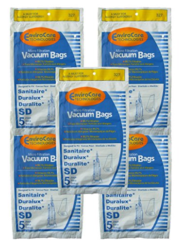 25 Sanitaire Sd Micro with Closure Vacuum Bags, Electrolux, Eureka, Duralux Vacuum Cleaners, 63262, SD - 63262, Commercial SC9180, SC-9180, SC9100, C4900, S9120, SC9150