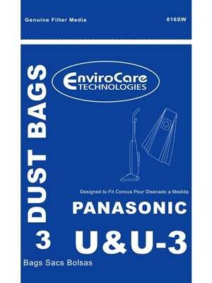 Panasonic U & U-3 Upright Vacuum Bags, 3 Pack