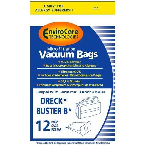 Generic Oreck Buster B Compact Canister Vacuum Bags by EnviroCare (12-pack) part # 815