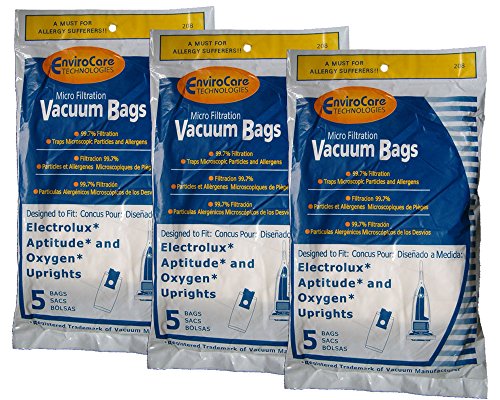 EnviroCare 15 Electrolux Upright Oxygen & Aptitude Micro Filtration Allergy Vacuum Bags