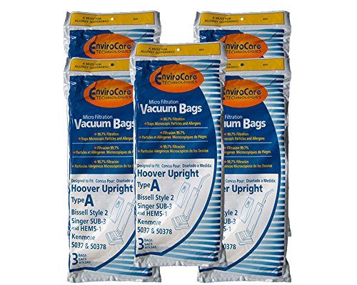 15 Hoover Type A Bissell Style 2 Singer Micro Filtration Vacuum Cleaner Bags