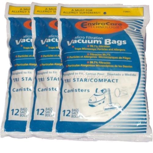 36 Allergy Bags for TriStar Tri Star EXL, MG1, MG2, Compact, Patriot, Miracle Mate, Vortech Vacuum Cleaner