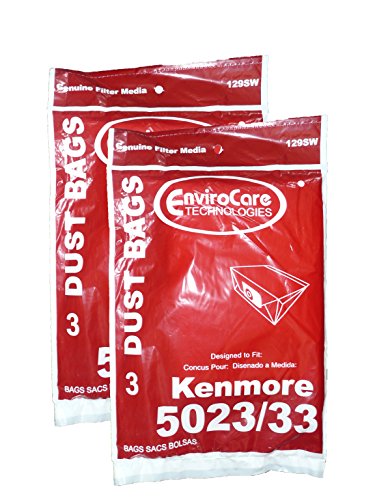 EnviroCare Premium Replacement Vacuum Cleaner Dust Bags designed to fit Kenmore Canisters 5023/5033 6 pack