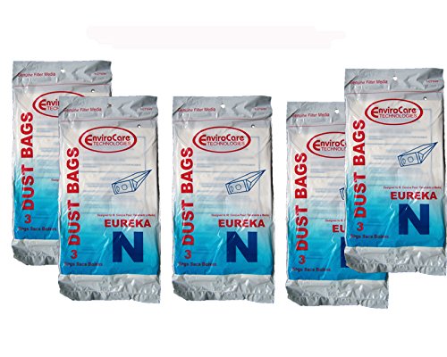 EnviroCare Replacement Vacuum Cleaner Dust Bags for Eureka Mighty Mite Allergy Vacuum Style N Canisters 15 Bags