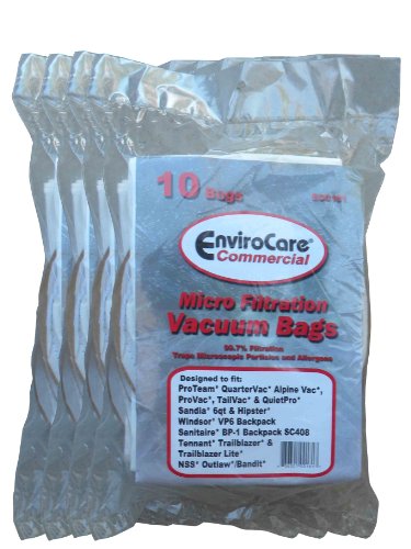 40 Commercial Vacuum Cleaner 6 QT Bag ProTeam, Allstar, Perfect, Sandia, Nobles, Windsor, 62112 Sanitaire BP-1 BackPack Model SC408 Vac, 612084, 67-9-009-1, 100431, 450227, 100564, 10-1007-6, 6-0496, PKBP10-6QT, 151802, 612084, 10-0197, 68705,