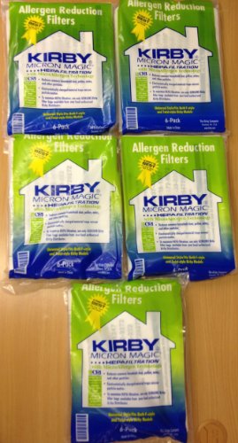 Kirby Universal Bags: 5 Packs of Kirby #204811 (30 bags) - Universal HEPA White Cloth Bags - Genuine Kirby Product - shipped by BuyParts